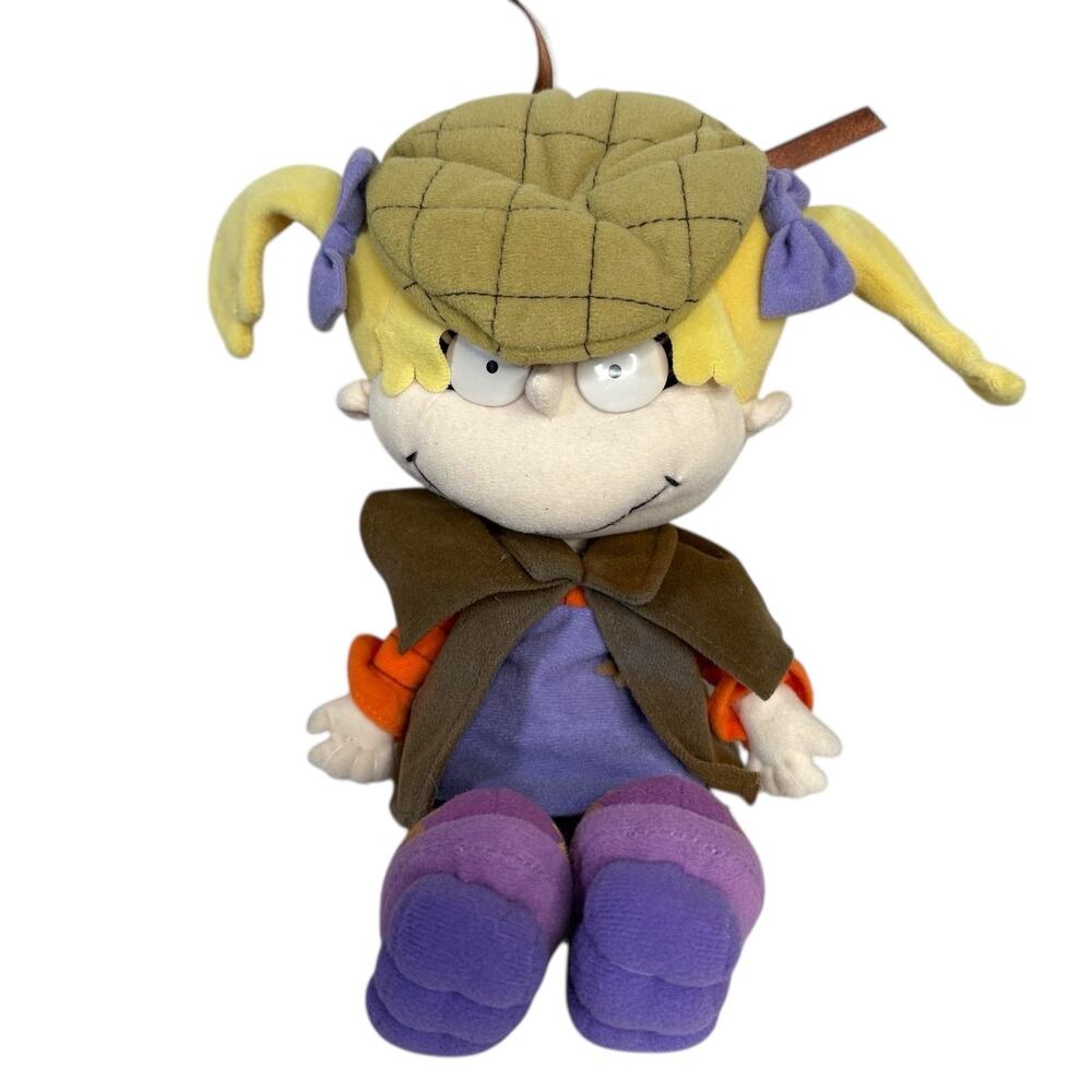 Vintage Rugrats Angelica Pickles Plush Doll 12” Nickelodeon 1990s Stuffed Toy